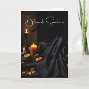 Carte Bienheureux Citrouilles d'Halloween Samhain bougie