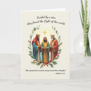 Carte Bienheureux Noël avec l'Écriture des sages