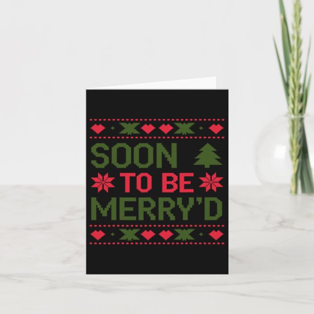 Carte Bientôt pour être Joyeux Couples Engagés Noël (Devant)