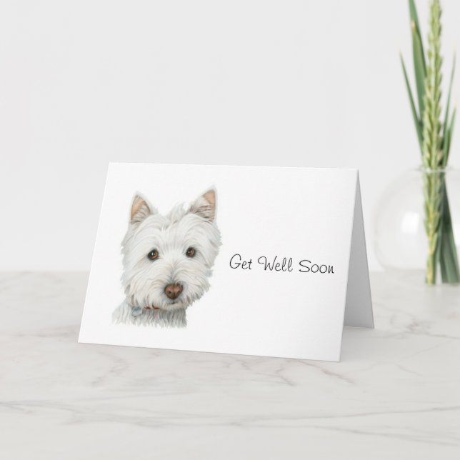 Carte bientôt pour le chien Westie mignonne (Devant)