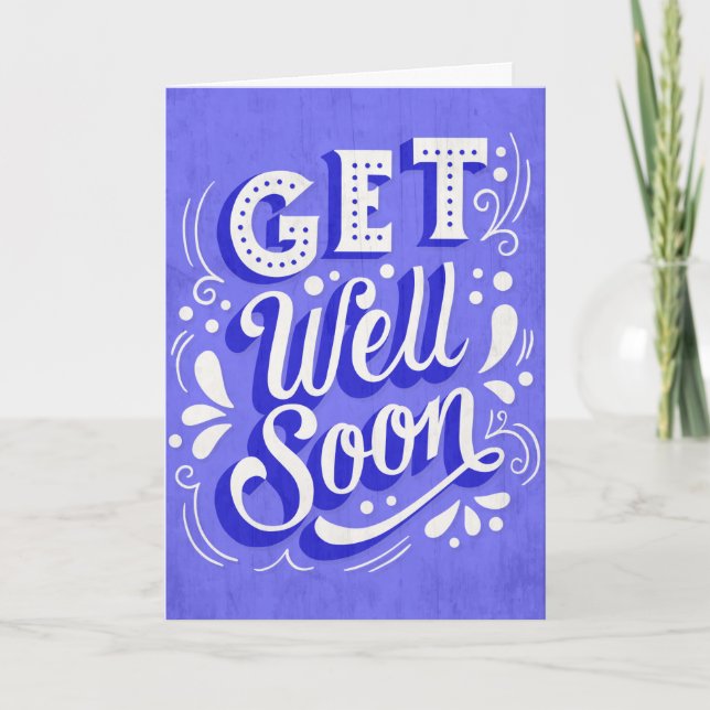 Carte Bientôt Purple Style Vintage Typographie (Devant)