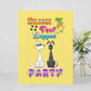 Carte Bienvenue à la fête à quatre pattes