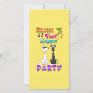 Carte Bienvenue à la fête à quatre pattes