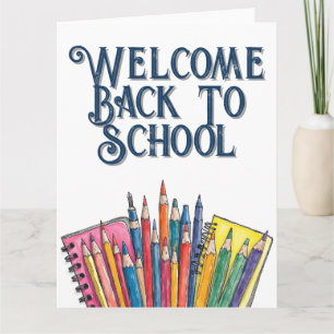 Carte Bienvenue à l'école - Commencement coloré