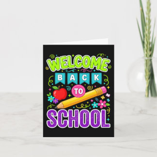 Carte Bienvenue à l'école, premier jour d'école
