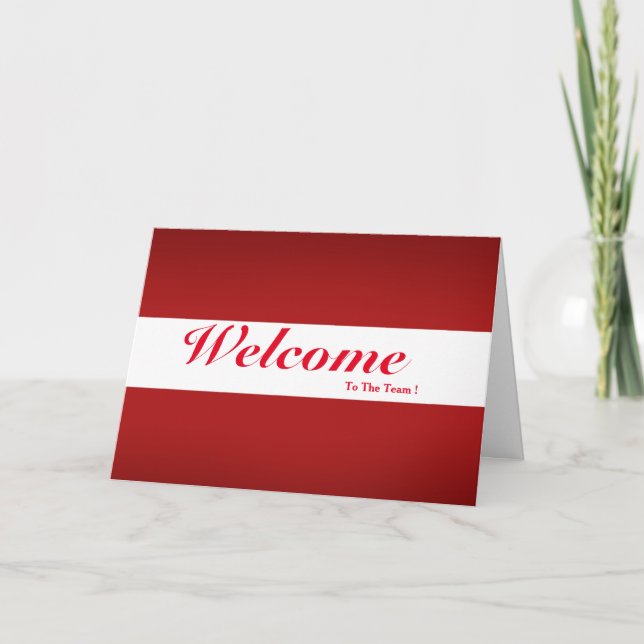 Carte Bienvenue À L'Équipe Blanc Minimal Bleu Badge (Devant)