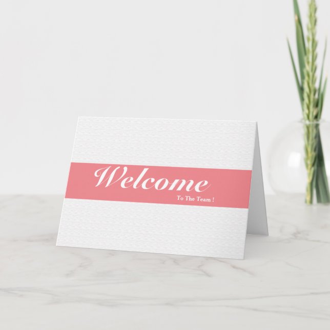Carte Bienvenue À L'Équipe Blanc Minimal Bleu Badge (Devant)