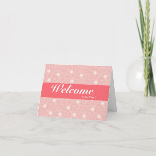 Carte Bienvenue À L'Équipe Blanc Minimal Pink Badge