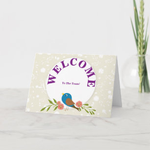 Carte Bienvenue À L'Équipe Spring Floral