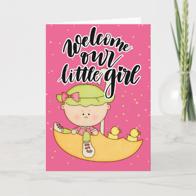 Carte Bienvenue à notre petite fille (Devant)