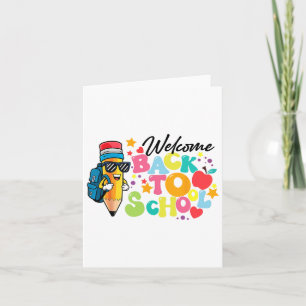 Carte Bienvenue au retour à l'école Prof Amusant Amour