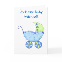 Bienvenue Baby Nom du garçon Personnalisé Blue Bug