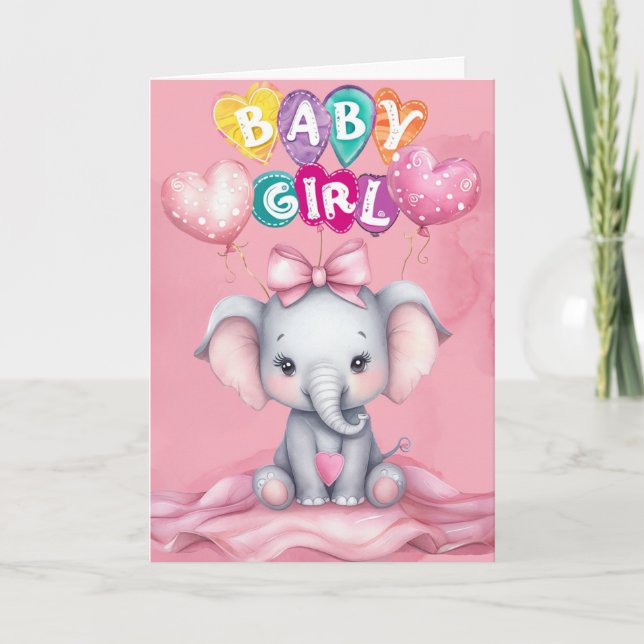 Carte Bienvenue bébé fille (Devant)