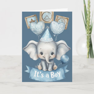 Carte Bienvenue bébé garçon