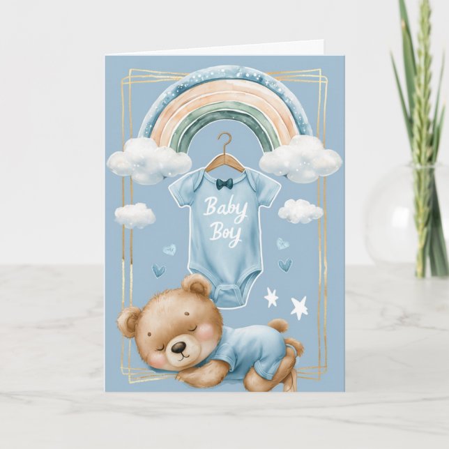 Carte Bienvenue bébé garçon (Devant)