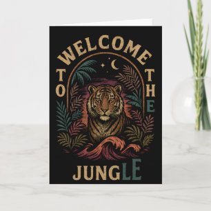 Carte Bienvenue dans la Jungle Vintage Tiger Rétro vinta