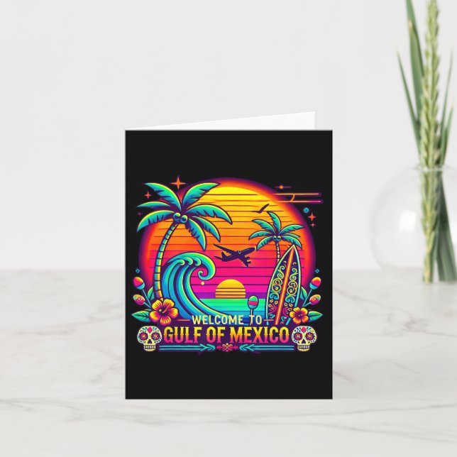 Carte Bienvenue Dans Le Golfe Du Mexique Retro Beach Sur (Devant)