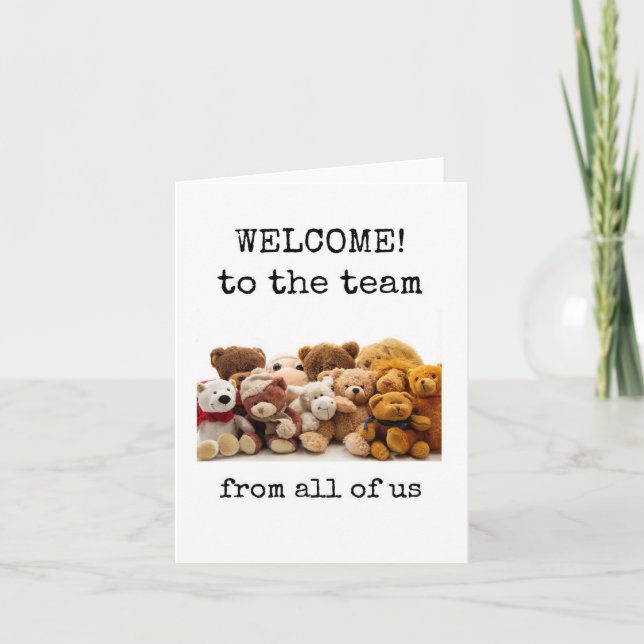 Carte Bienvenue dans l'équipe, de notre part à tous (Devant)