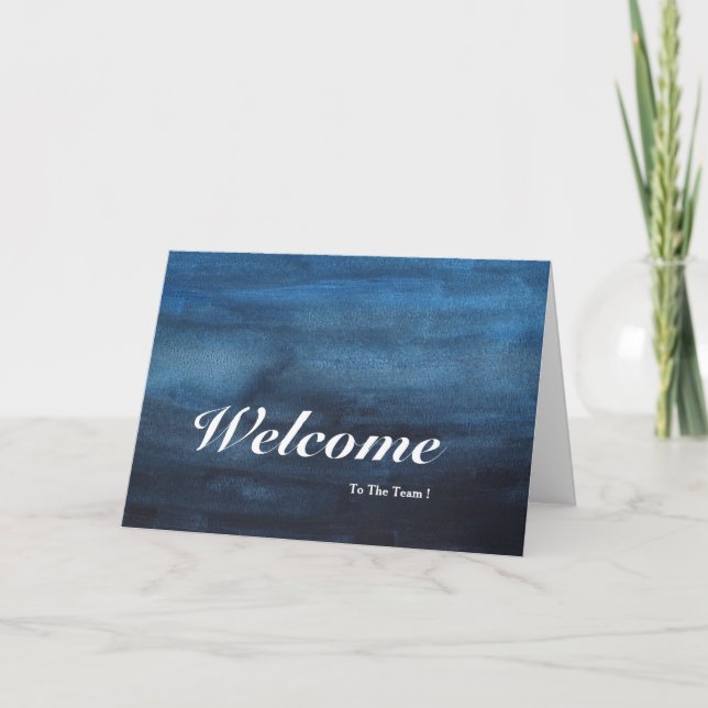 Carte Bienvenue dans l'équipe Fond bleu (Devant)