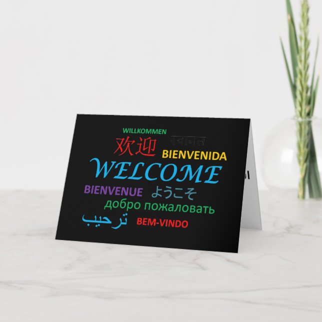 Carte Bienvenue dans plusieurs langues (Devant)