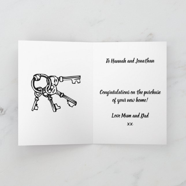 WHITE COTTON CARDS Carte De Nouvelle Maison Faite à La Main Pour Fille