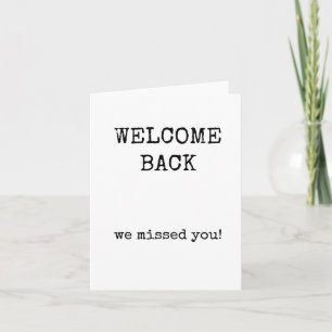 Carte Bienvenue De Retour, Nous Vous Avons Manqués, Basi