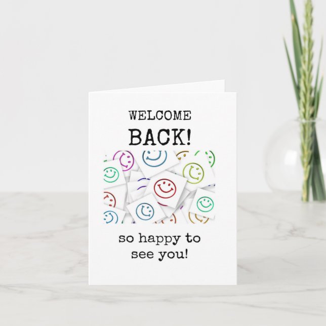 Carte Bienvenue de retour, si heureux de vous voir, cart (Devant)