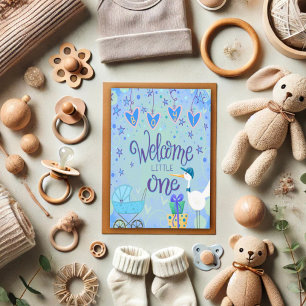 Carte Bienvenue Little One Baby Boy Whimsical mignonne