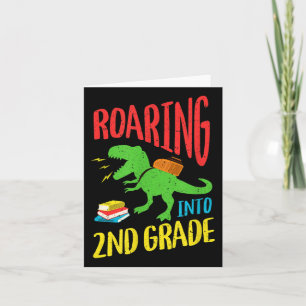 Carte Bienvenue Retour À L'École Cute Dinosaur 2e Année