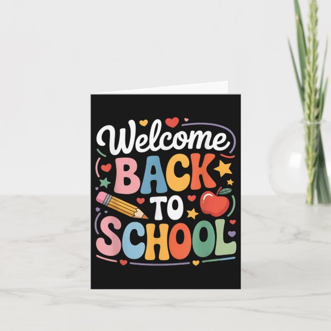 Carte Bienvenue Retour À L'École Cute Enseignant Premier (Devant)