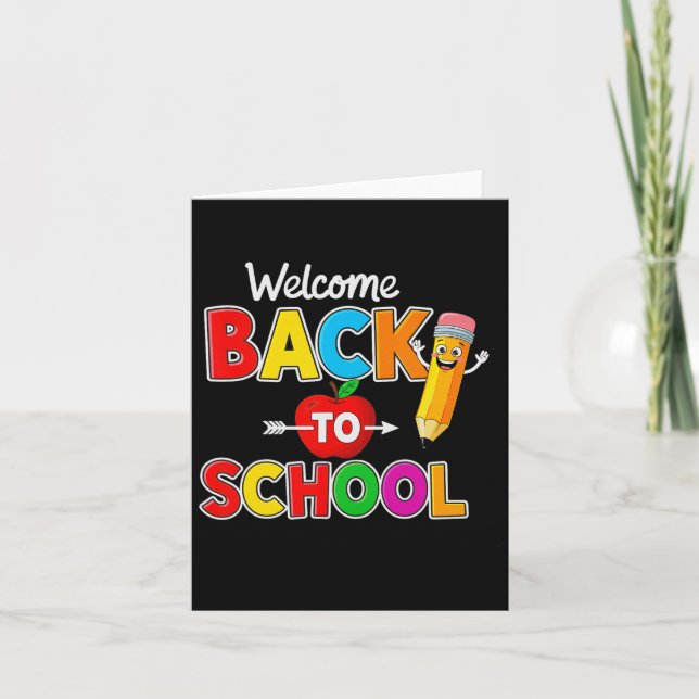 Carte Bienvenue Retour À L'École Enseignants Étudiants P (Devant)