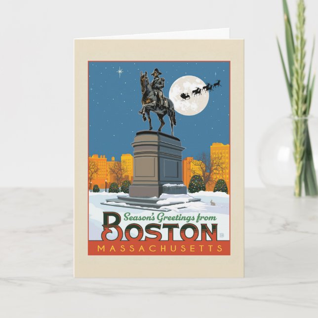 Carte Bienvenue sur Boston Common pour les fêtes ! (Devant)