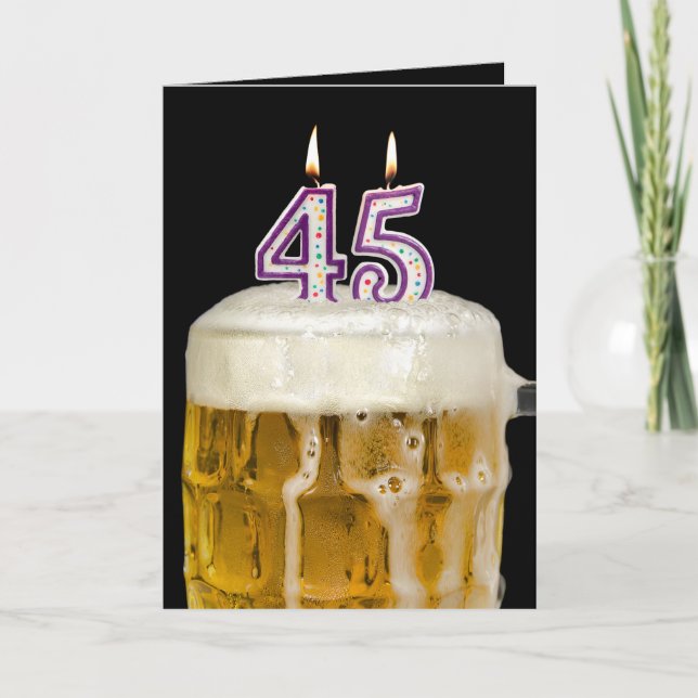 Carte Bière 45e anniversaire en noir (Devant)
