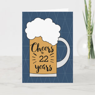 Carte Bière bleue - 22 ans Anniversaire