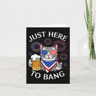 Carte Bière Drôle 4 juillet Amoureux des chats Juste Ici