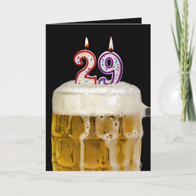 Carte Bière du 29e anniversaire en noir (Devant)