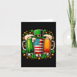 Carte Bière irlandaise Irlande Drapeau américain Fête de