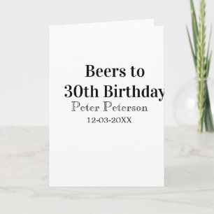 Carte Bière pour 30e anniversaire nom date homme styléSi