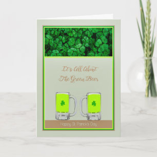 Carte Bière verte St. Patrick's Day