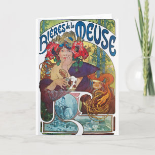 Carte Bière Vintage Art Nouveau Alphonse Mucha