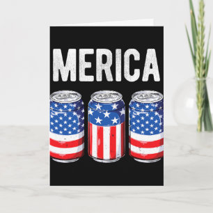 Carte Bières Drapeau Américain 4 Juillet Merica Usa Homm