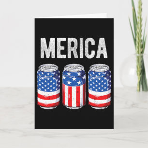 Carte Bières Drapeau Américain 4 Juillet Merica Usa Homm