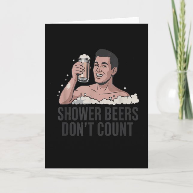 Carte Bières sous la douche ne comptent pas drôle amateu (Devant)