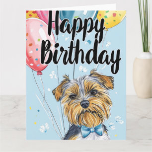 Carte Biewer Terrier avec ballons