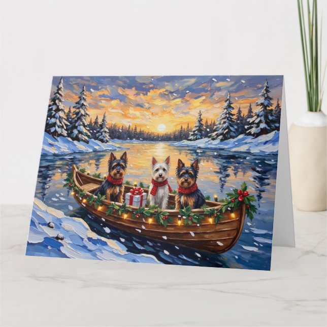 Carte Biewer Terrier Christmas Boat Holiday (Devant)