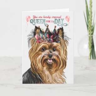Carte Biewer Terrier Dog Queen pour jour drôle Anniversa
