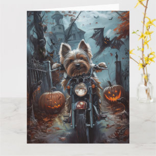 Carte Biewer Terrier équitation Moto Halloween Effrayer