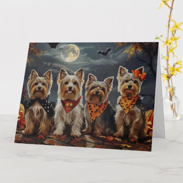 Carte Biewer Terrier Halloween Épouvantable  (Fleur jaune)