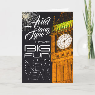Carte Big Ben à Londres, voeux du Nouvel An