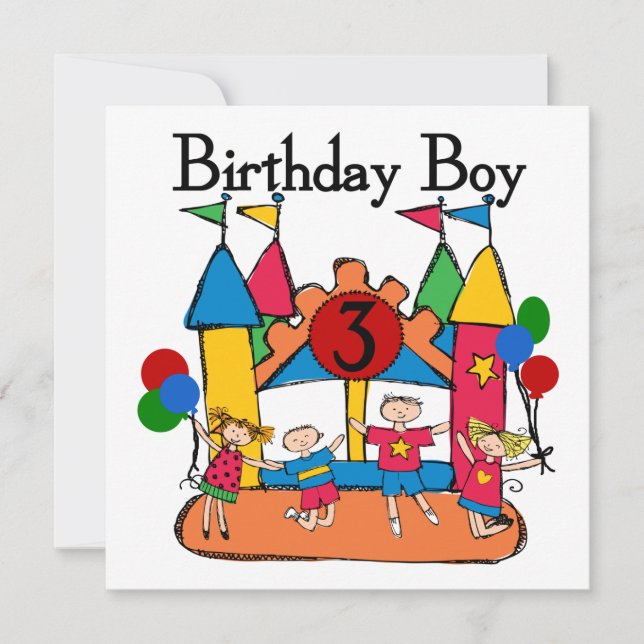 Carte Big Bounce Boy 3e anniversaire T-shirts et cadeaux (Devant)